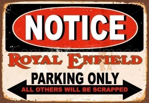 Home Cinema Logo - Opmerking Royal Enfield Parking Alleen Metal