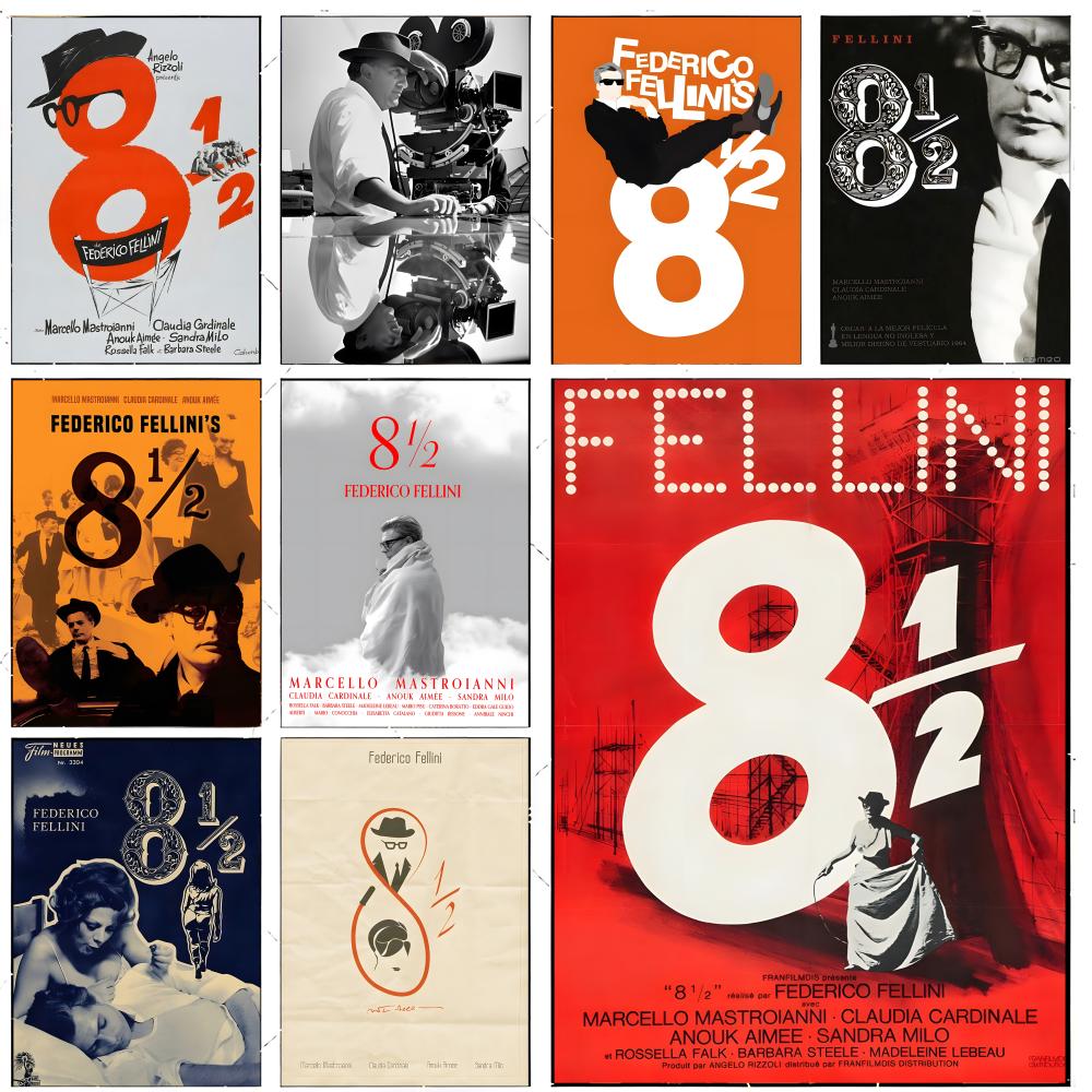 Home Cinema Lounge - Klassieke bioscoop F-Federico Fellinis Poster Premium