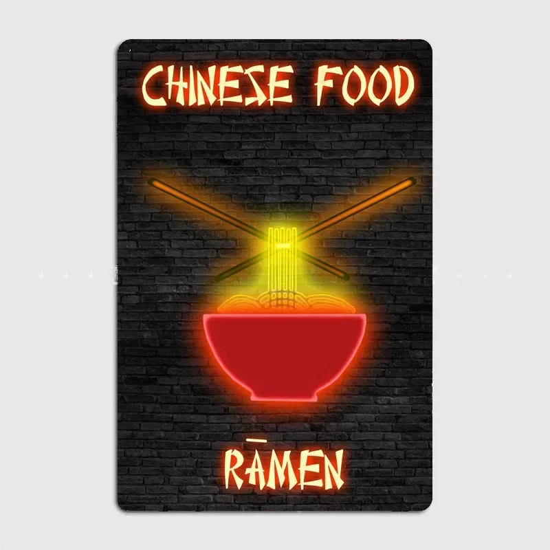 Vintage Home Cinema - Ramen Voedsel Neon Sign Metalen Bord