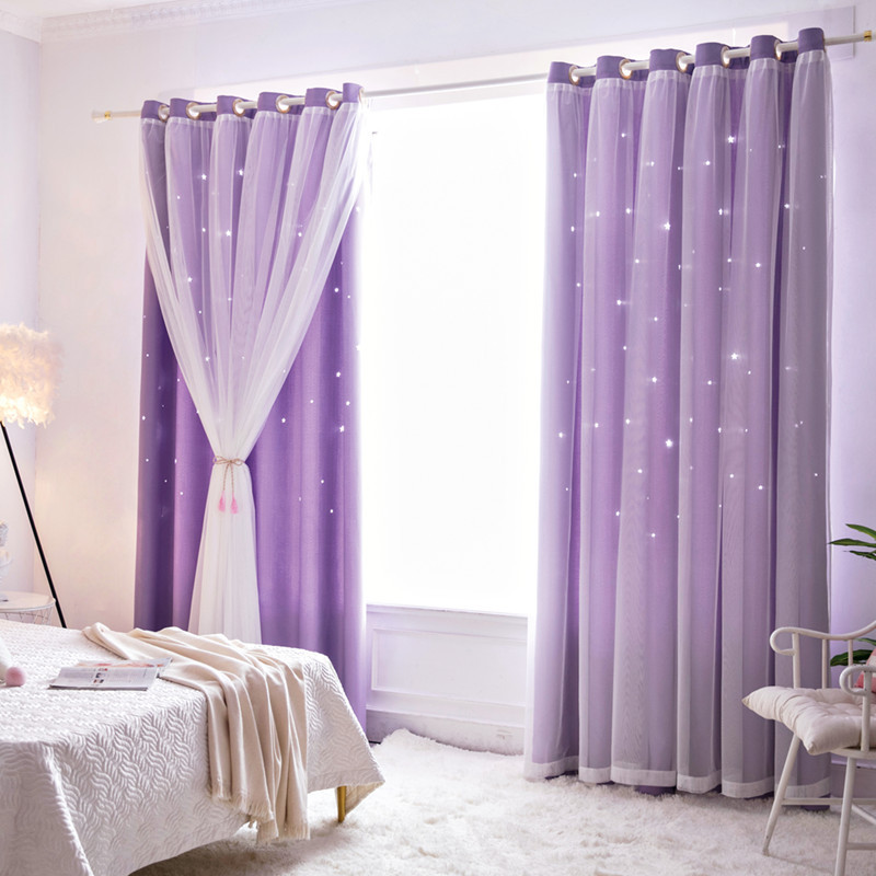 Blackout Curtain Thick - Gratis maatwerk kindergordijn uitgeholde sterren gordijn