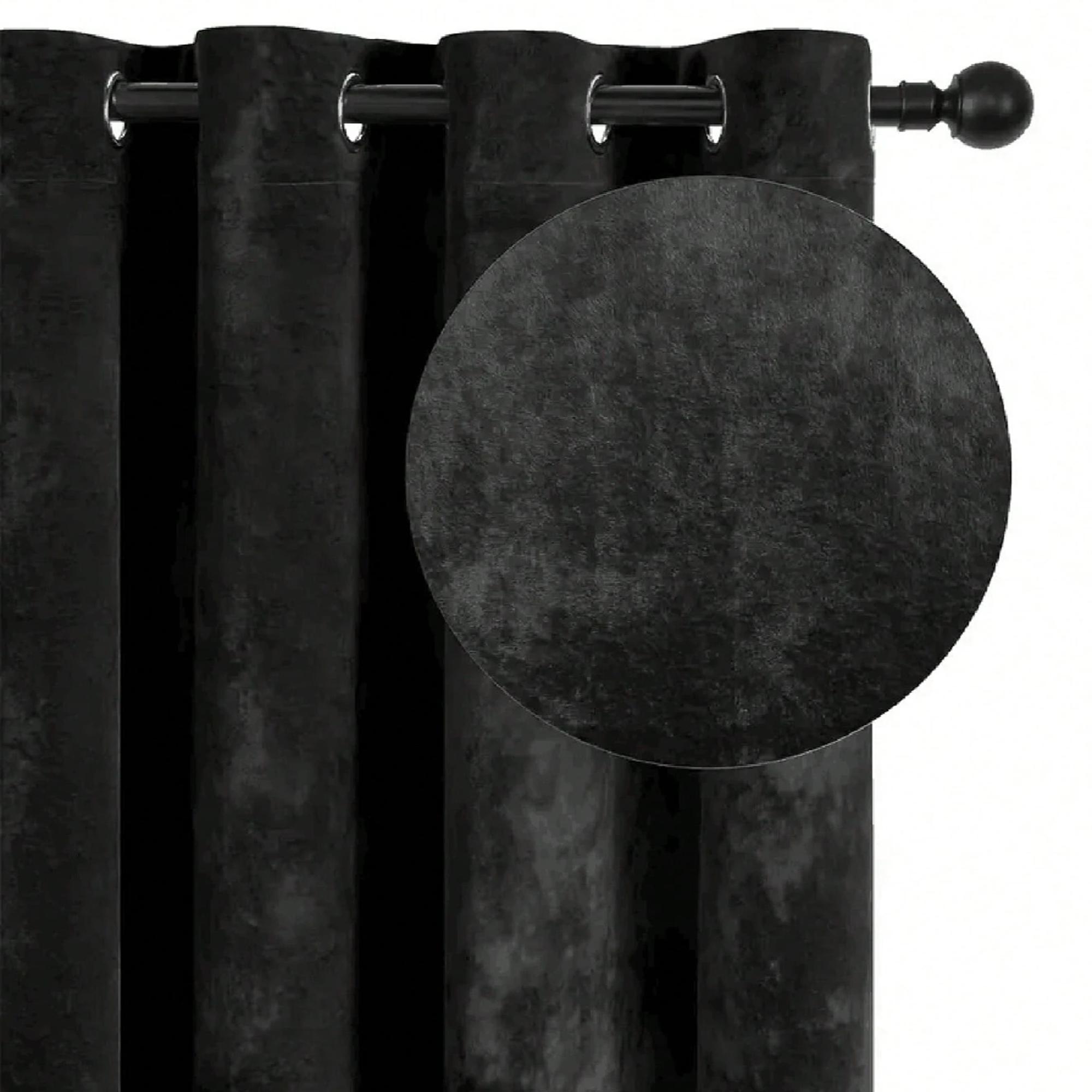 Blackout Curtain Thick - 1 stuk zwart fluwelen verduisteringsgordijn, lichtblokkerend,