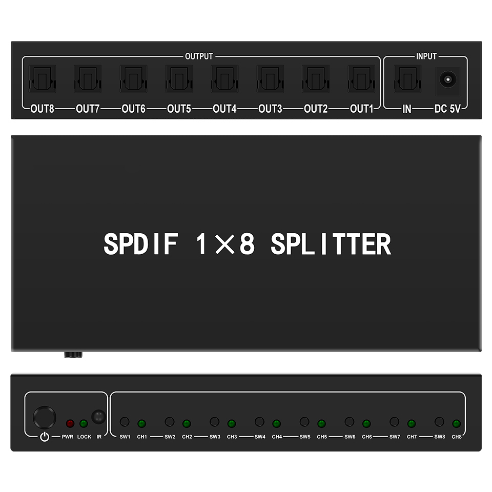 Home Cinema App - Optische Audio Splitter,1 In 8 Uit