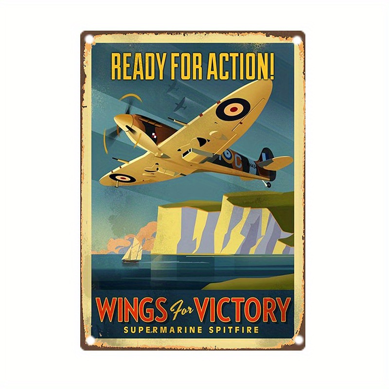 Home Cinema Classic - Vintage Supermarine Spitfire metalen bord, -