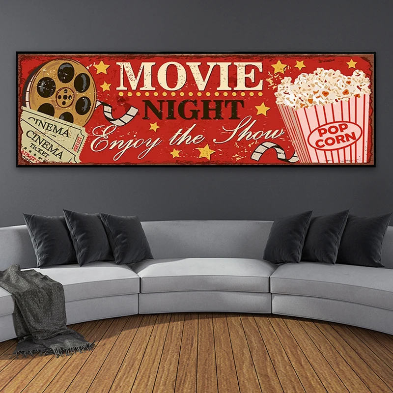 Cinema Teken Canvas Schilderij - Vintage Home Cinema recensie en prijs