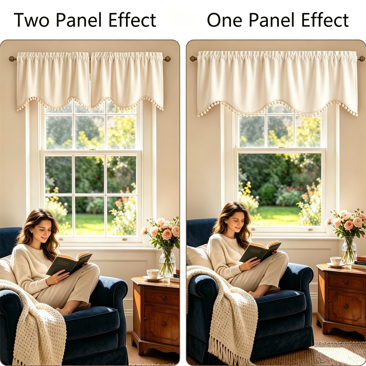 Beige fluwelen valance gordijn - Blackout Curtain Thick recensie en prijs