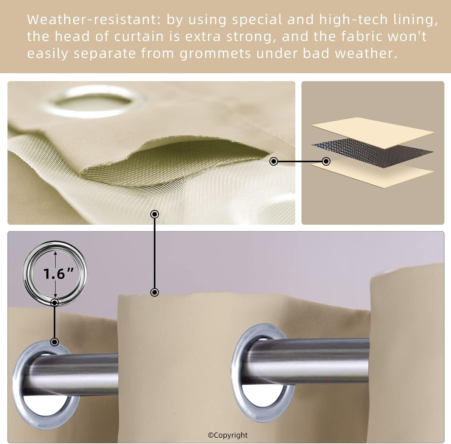 Buitengordijnen voor patio, wa - Blackout Curtain Thick recensie en prijs