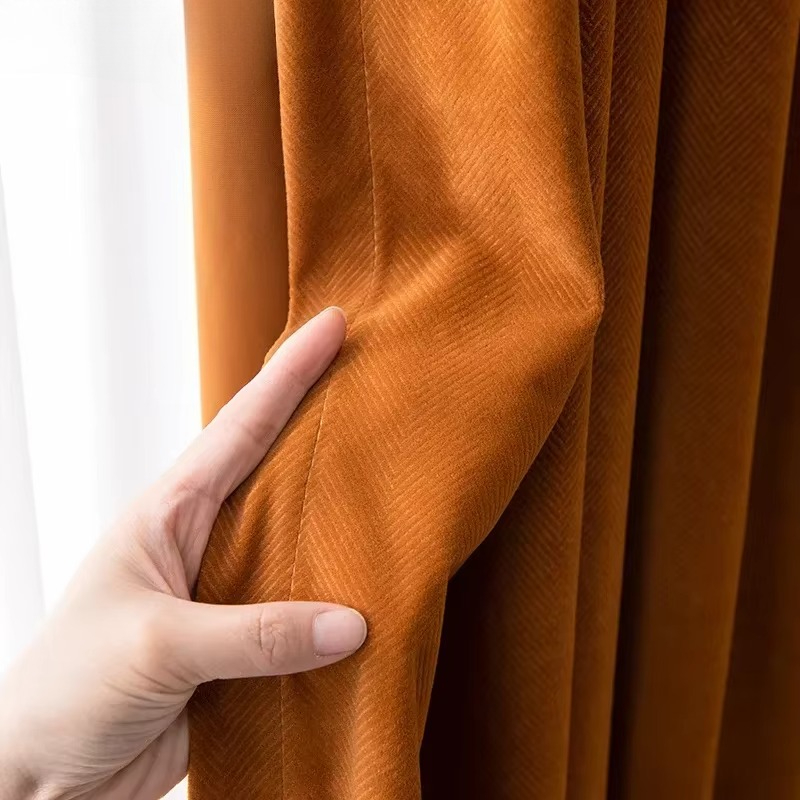 Oranje Haringb Fluwelen Gordij - Blackout Curtain Thick recensie en prijs