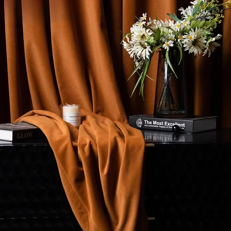 Oranje Haringb Fluwelen Gordij - Blackout Curtain Thick recensie en prijs