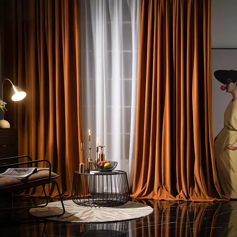 Oranje Haringb Fluwelen Gordij - Blackout Curtain Thick recensie en prijs